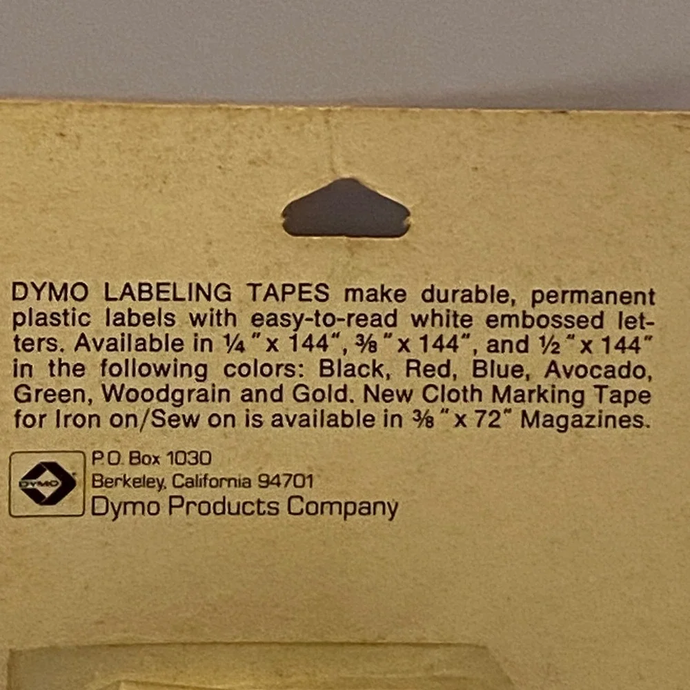 Dymo Labeling Tape‎ Blue 1/4 Inch x 144 Inch Vintage Embossing Tape 7412-06 NEW